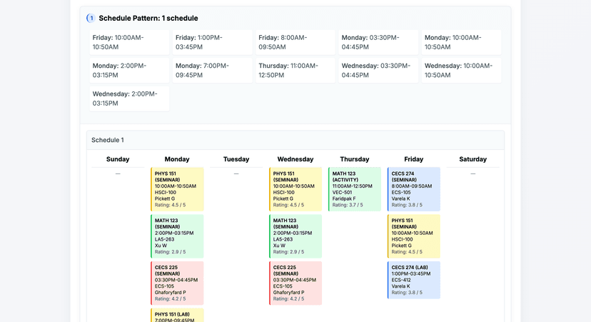 CSULB Schedule Generator